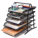 SOLDTRUE 5 Tier Mesh Metal Desk Organiser File Rack